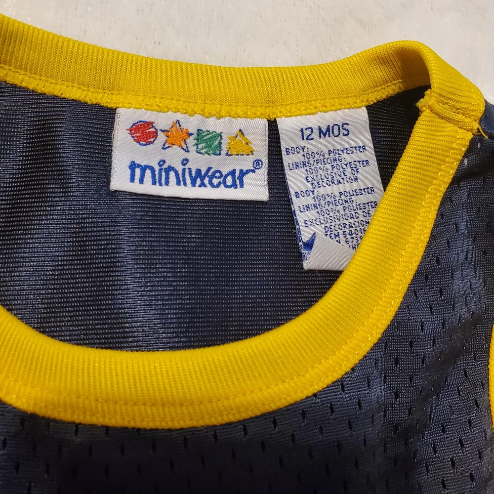 Kids Basketball Tank Top and Shorts Set - Navy and Yellow #23 - Picture 3 of 4